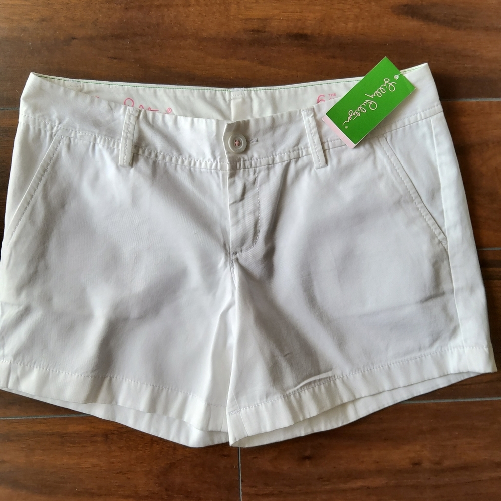 Lilly Pulitzer White Cotton Blend Women's Shorts NWT